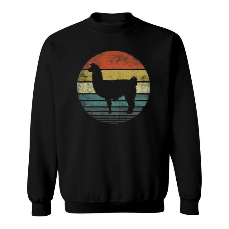 Alpaca Lover Gifts Funny Retro Vintage Zoo Animal Silhouette Sweatshirt