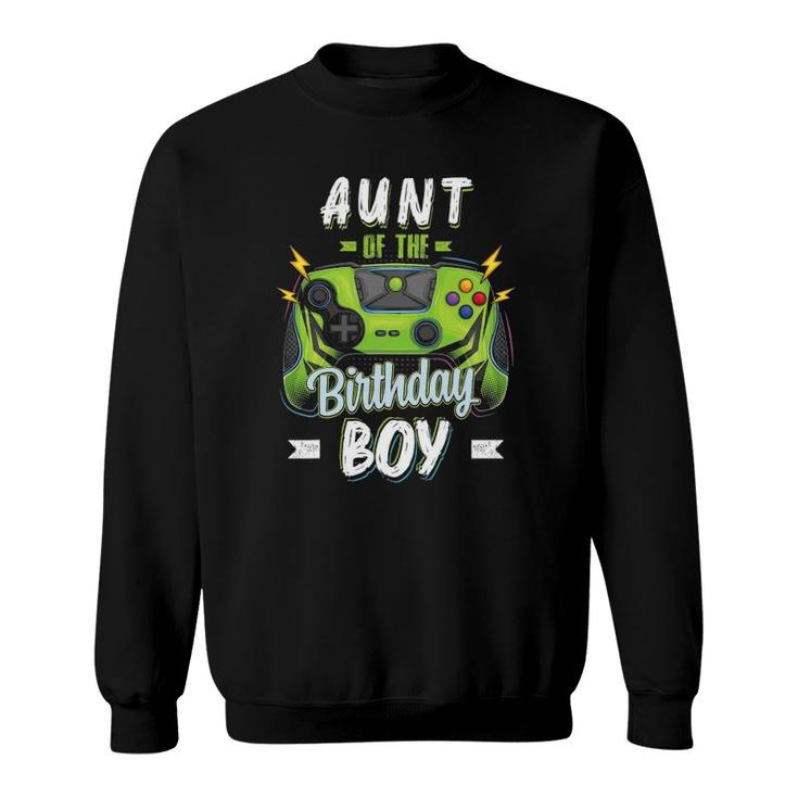 Aunt Of The Birthday Boy Matching Family Video Gamer Party Sweatshirt