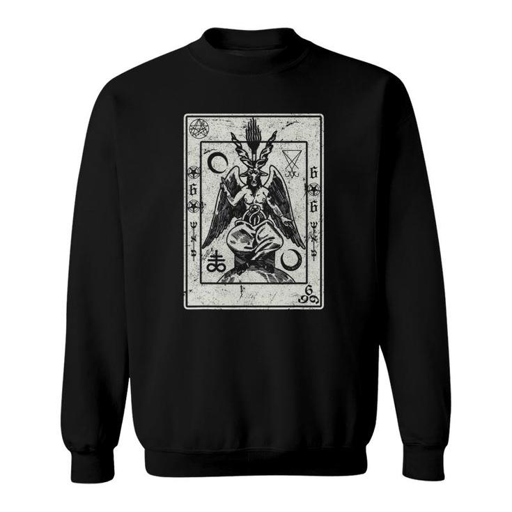 Baphomet Occult Satan Goat Head Devil Tarot Card Design Sweatshirt