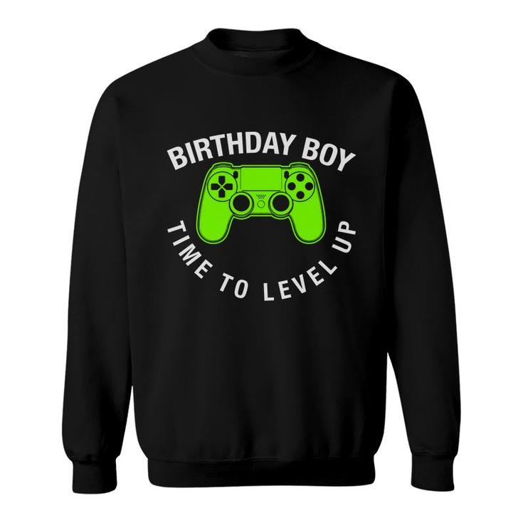 Birthday Boy Time To Level Up Boy Matching Video Gamer Sweatshirt