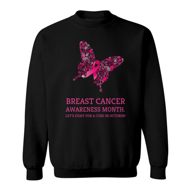 Breast Cancer Awareness October Butterfly Sweatshirt