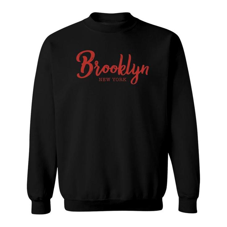 Brooklyn New York Retro Red Sweatshirt