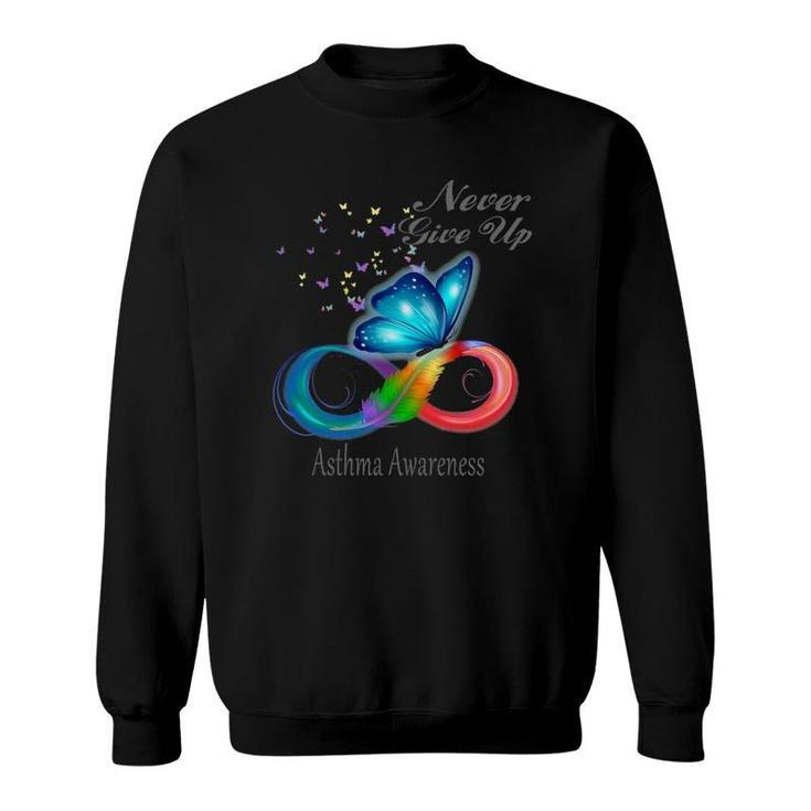 Butterfly Asthma Awareness Never Give Up Sweatshirt