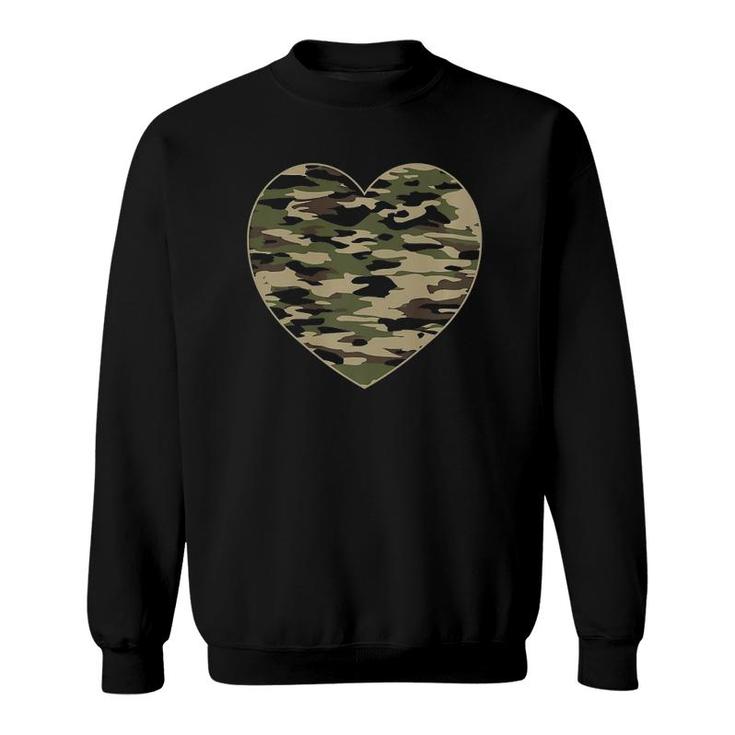 Camo Heart Valentines Day Camoflauge Military Tactical  Sweatshirt