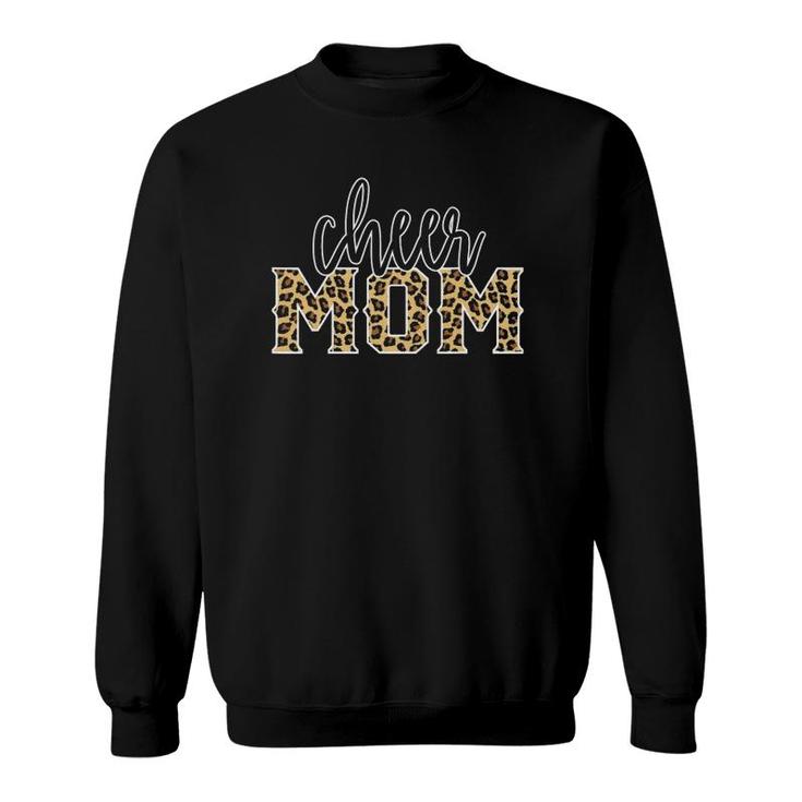 Cheer Mom Leopard Print Womens Proud Cheerleader Mother Sweatshirt