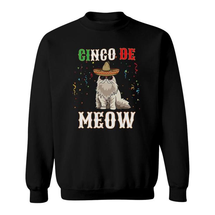 Cinco De Mayo Cat Funny Mexican Jefe Cinco De Meow Sweatshirt