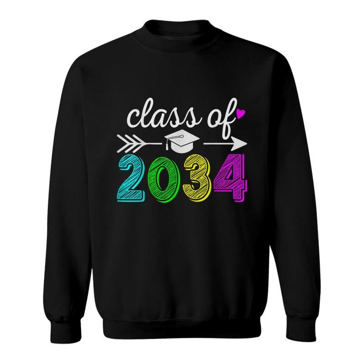 Class Of 2034 Grow With Me Hello Kindergarten Back To School  Sweatshirt