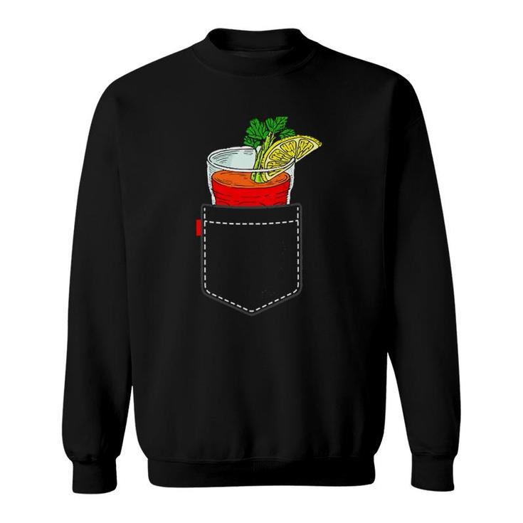 Cocktail To Go In Chest Pocket Bloody Mary Sweatshirt
