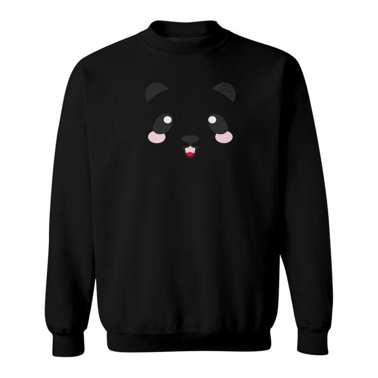 Cute Kawaii Panda  Japanese Anime Panda Bear Face Sweatshirt