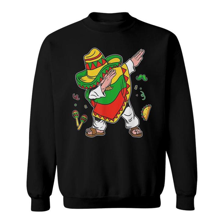 Dabbing Mexican Poncho Cinco De Mayo Boys Men Sombrero Dab  Sweatshirt