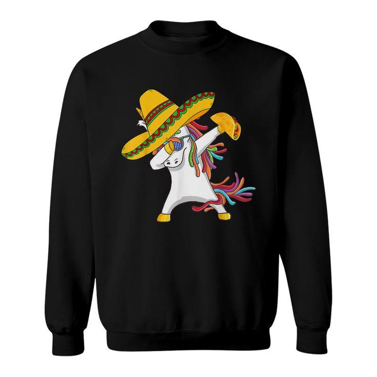 Dabbing Unicorn 5 Cinco De Mayo 2022 Kid Girl Women Mexican  Sweatshirt