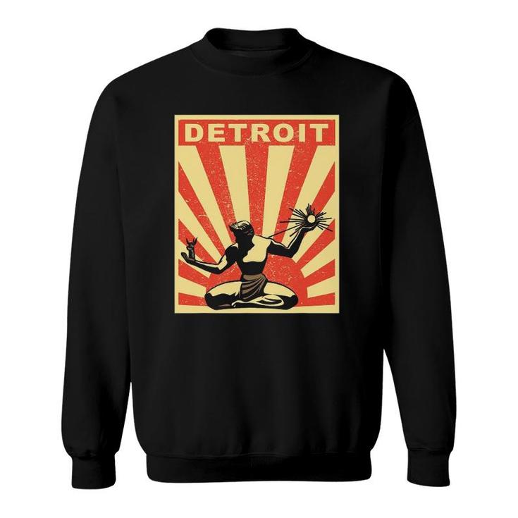 Detroit Vintage Spirit Of Detroit Vintage Retro Sweatshirt