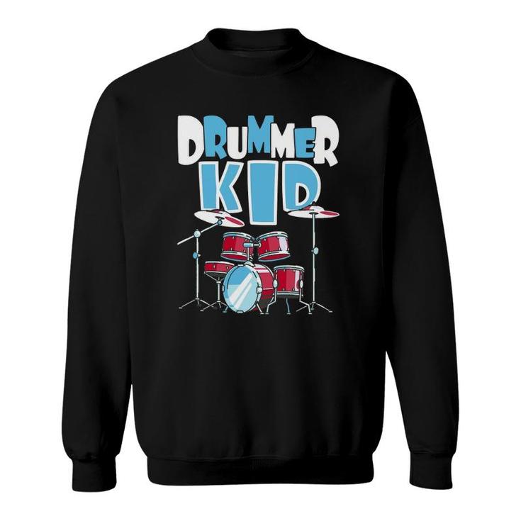 Drummer Kid Funny Percussionist Drums Musician Sweatshirt