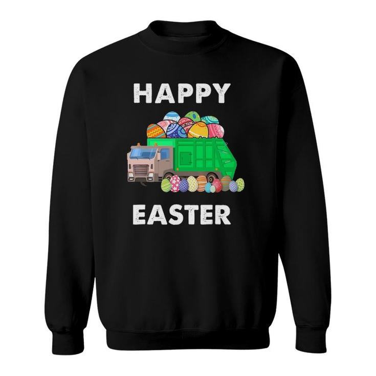 Easter Egg Garbage Truck S Men Boys Easter Bunny Basket Sweatshirt