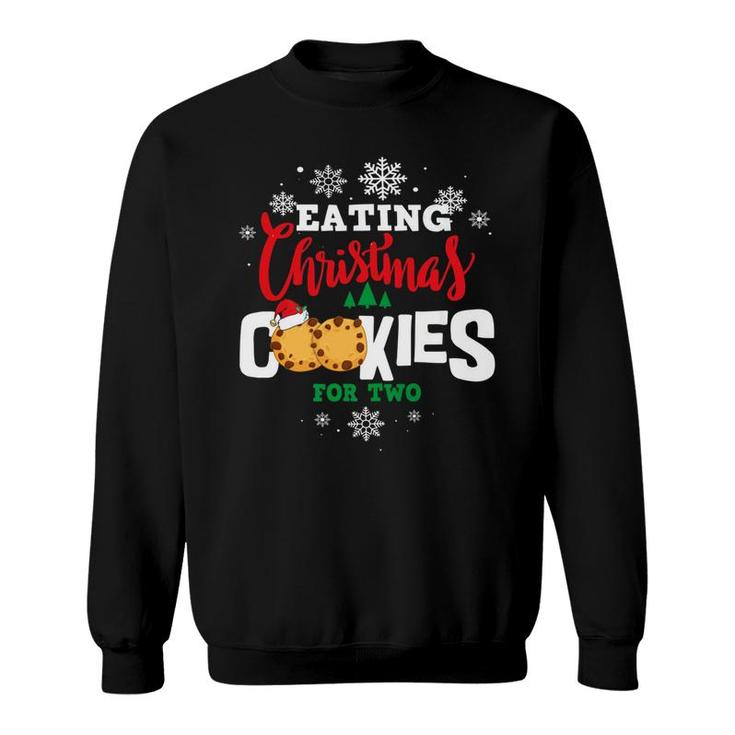 Eating Xmas Cookies For Two Mommy Pregnancy Christmas Sweatshirt