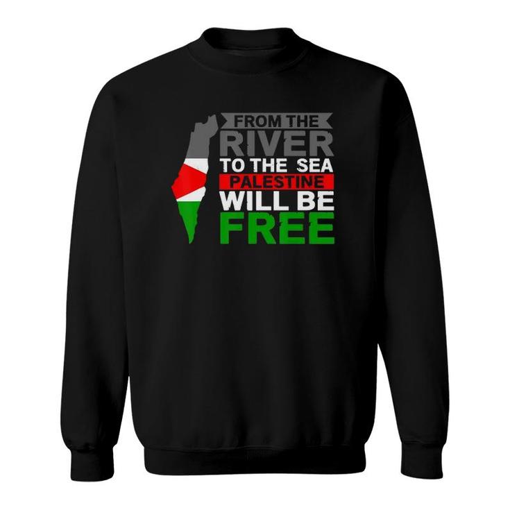 Free Palestine Flag T-Shirt Herren - Politisches Statement Shirt In Schwarz
