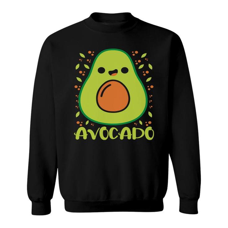 Funny Avocado Happy Avocado Green Color Sweatshirt