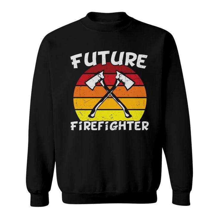 Future Firefighter Vintage Circle Retro Color Sweatshirt