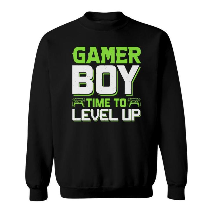 Gamer Boy Time To Level Up Birthday Boy Matching Video Gamer Design Sweatshirt