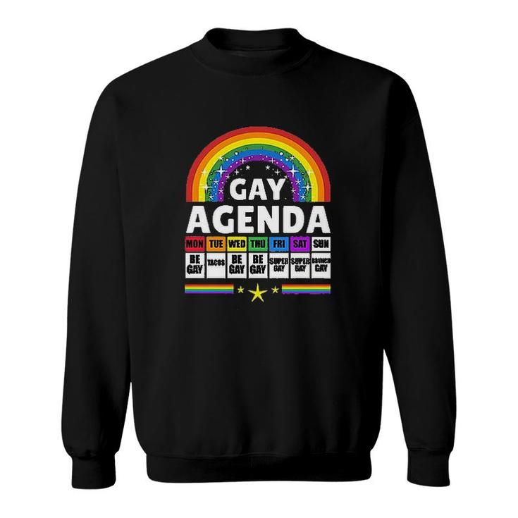 Gay Agenda Colorful Rainbow Gift LGBT Pride Month Sweatshirt