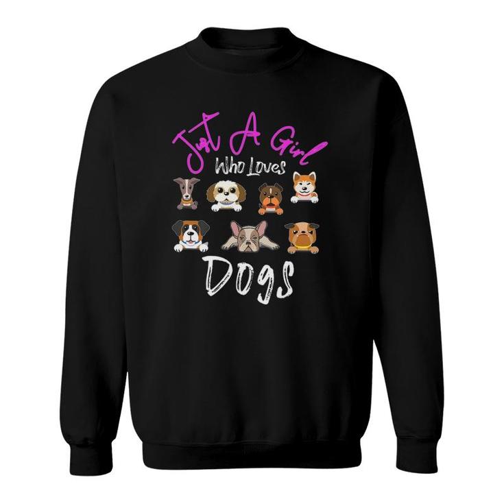 Girl Who Loves Dogs Puppy Dog Lovers Sweatshirt