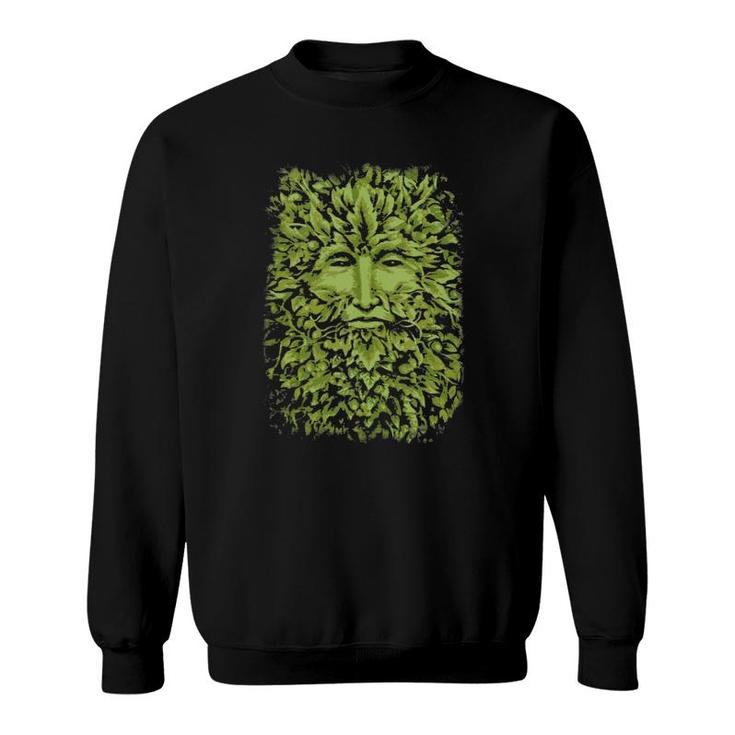 Green Man Design For Witches Wiccans And Pagans  Sweatshirt