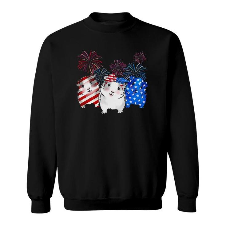 Guinea Pig American Flag 4Th Of July Firework Patriotic Usa Sweatshirt
