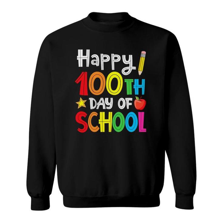 Happy 100Th Day Of School Teacher Student Boys Girls Kids Sweatshirt