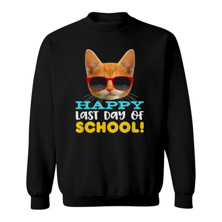 Happy Last Day Of School Smiling Orange Cat Sweatshirt