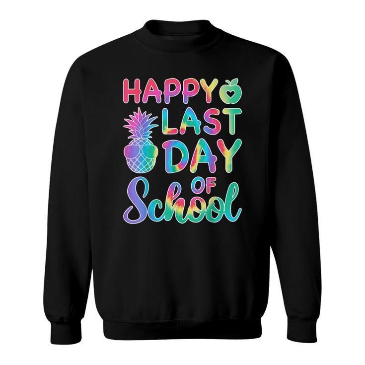 Happy Last Day Of School Tie Dye Cool Teacher Hello Summer  Sweatshirt