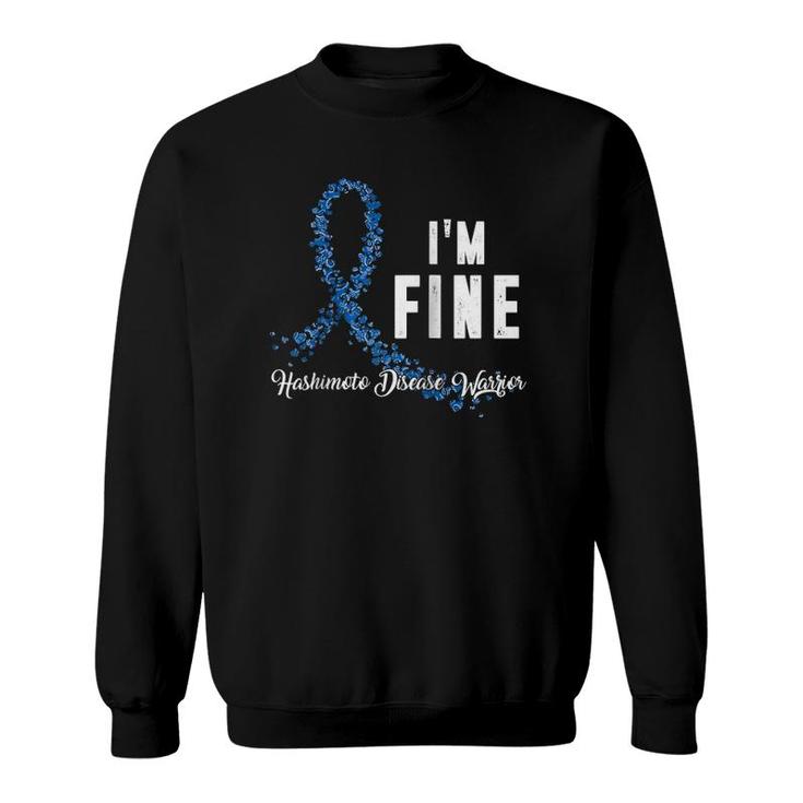 Hashimoto Disease Awareness Warrior Blue Paisley Ribbon Gift Raglan Baseball Tee Sweatshirt