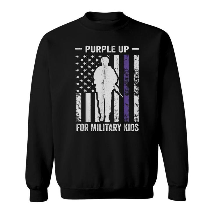 I Purple Up For Military Kids Soldier Strong Month Sweatshirt