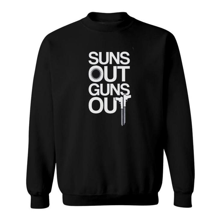 Impression Gift Suns Out Guns Out Letters Sweatshirt