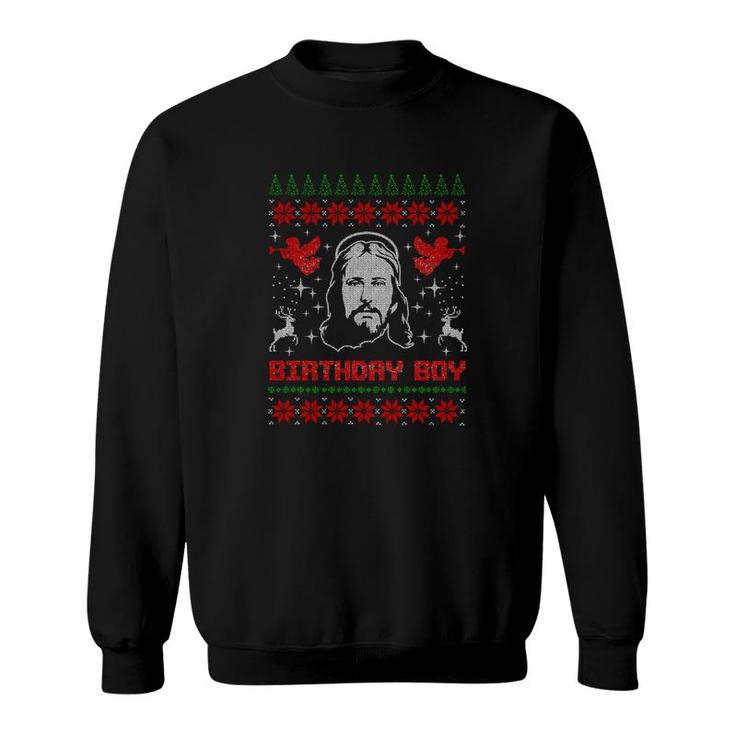 Jesus Birthday Boy Ugly Christmas Sweater Style Sweatshirt