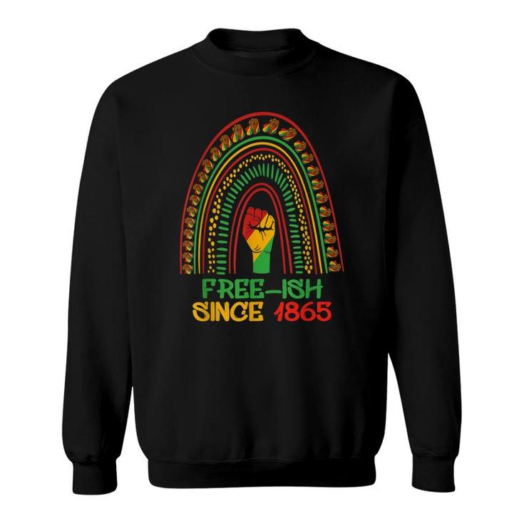 Juneteenth Rainbow Free-Ish Since 1865 African American Kids Sweatshirt