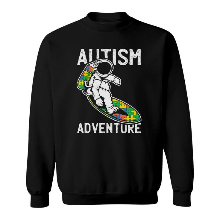 Kids Astronaut Surfing Autism Awareness Gifts For Autistic Kids Sweatshirt