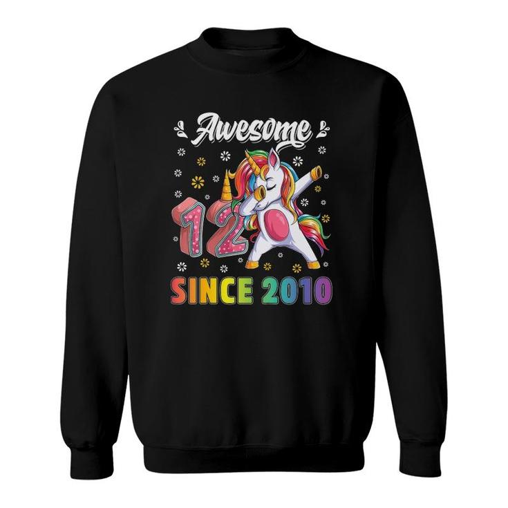 Kids Awesome Dabbing Unicorn Birthday 12 Years Old Girl 12Th B Day Sweatshirt