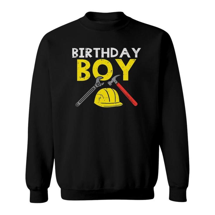 Kids Birthday Boy Construction Hard Hat Cute 3Rd Birthday Boys Sweatshirt