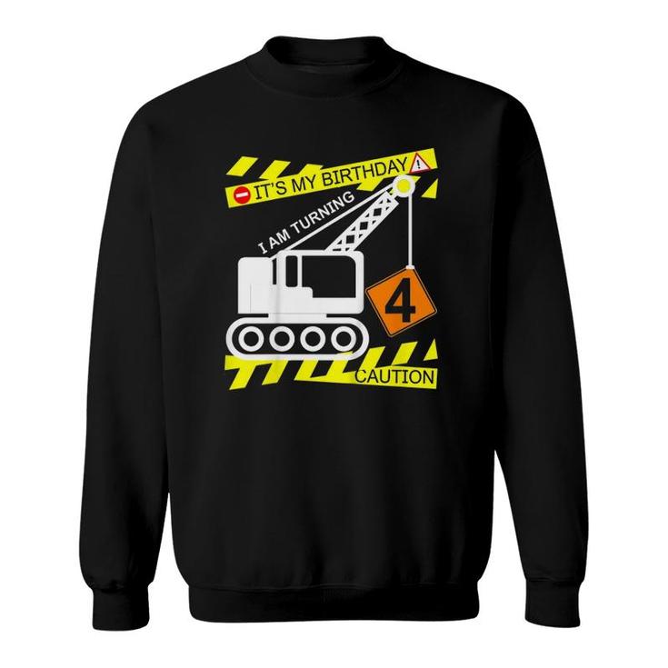 Kids Boys Construction Truck 4Th Birthday Gift For Age 4 Yrs Old Sweatshirt