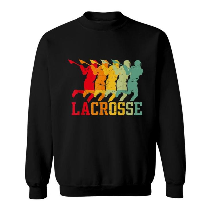 Lacrosse Vintage Retro Lacrosse Stick Sun Gift Sweatshirt
