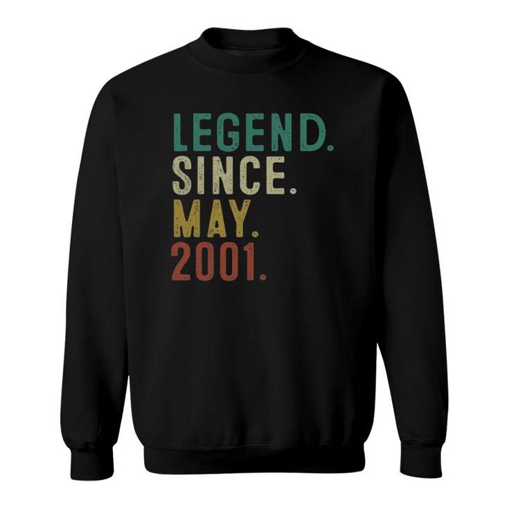 Legend Since May 2001 20Th Birthday 20 Years Old Men Sweatshirt