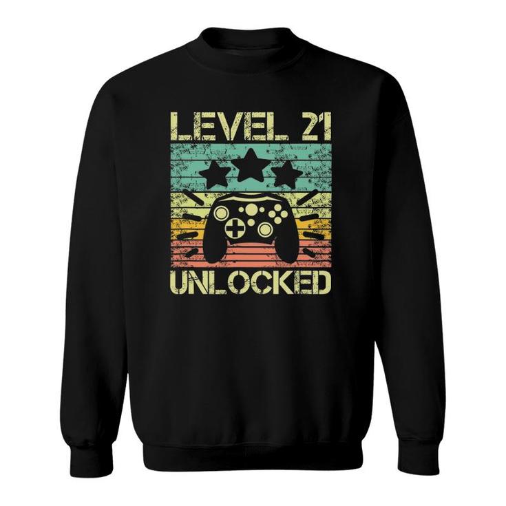 Level 21 Unlocked 21St Birthday 21 Years Old Sweatshirt