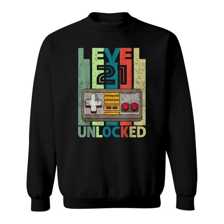 Level 21 Unlocked  Video Gamer 21St Birthday Gifts  Sweatshirt