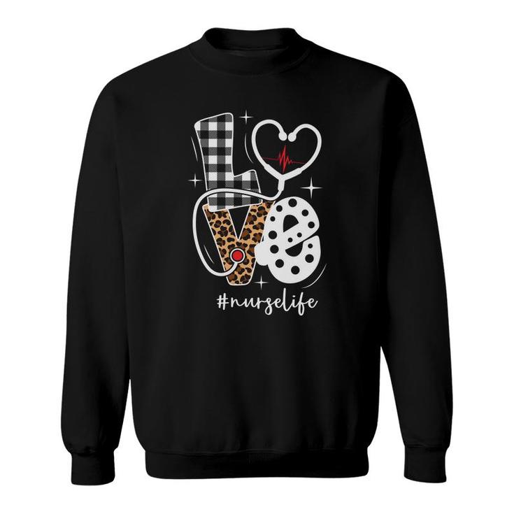 Love Great Leopard Nurse Life Hastag Heart New 2022 Sweatshirt