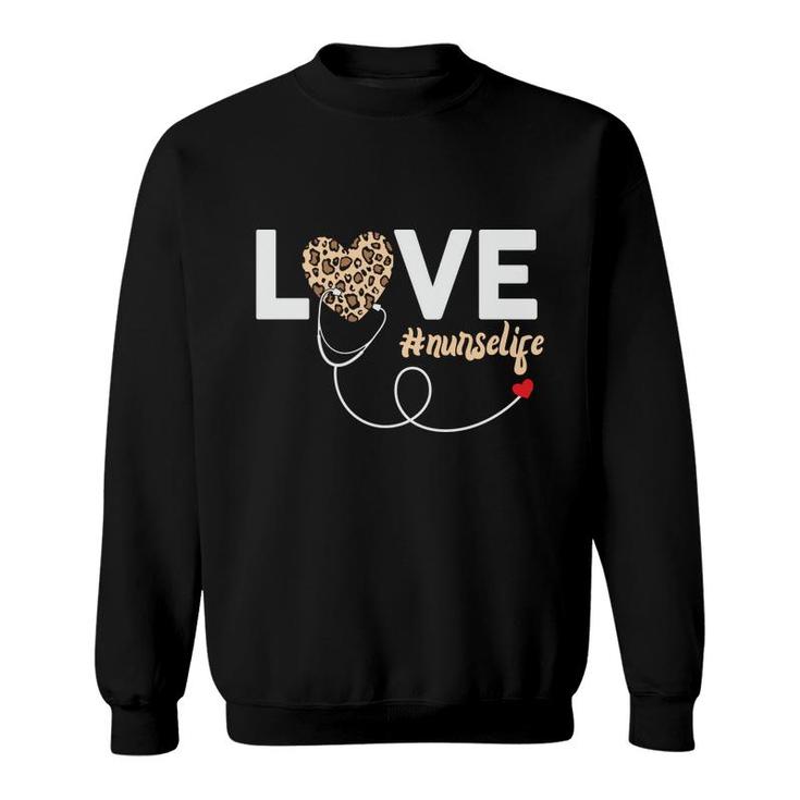 Love Leoprad Heart Nurse Life Yellow Great New 2022 Sweatshirt
