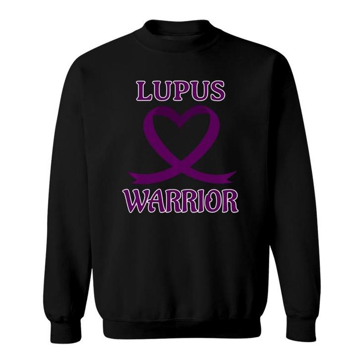 Lupus Warrior Purple Heart Ribbon Awareness  Sweatshirt