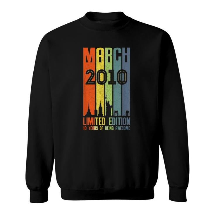 March 2010 10 Years Of Being Awesome Vintage  Sweatshirt