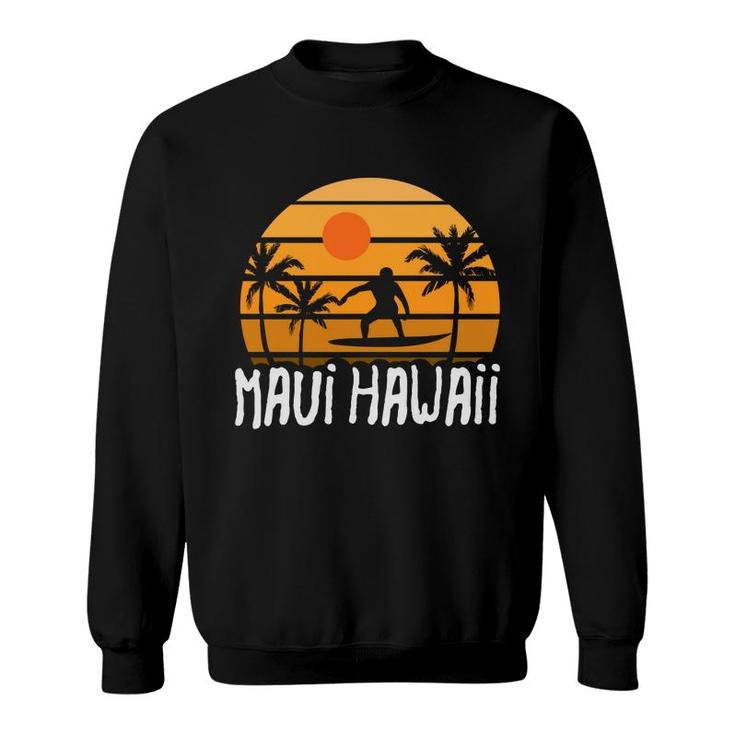Maui Hawaii Beach Retro Sunset Summer Sweatshirt