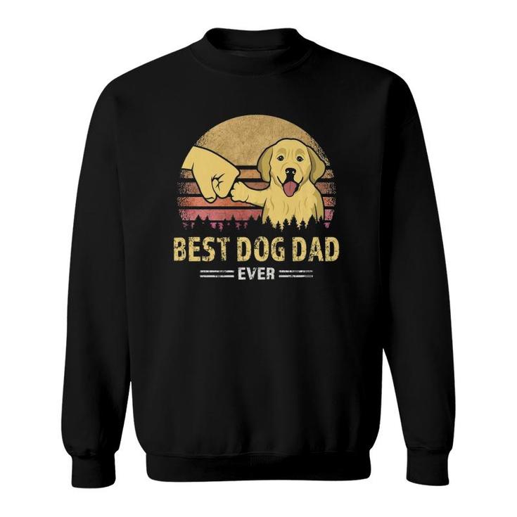 Mens Best Dog Dad Ever Golden Retriever Retro Puppy Lover Design  Sweatshirt