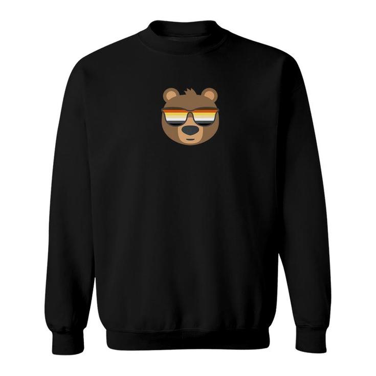 Mens Gay Bear Wearing Bear Pride Lgbtq Flag Sunglasses Premium Sweatshirt
